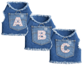 Load image into Gallery viewer, Denim Harness with Floral Initial