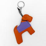 Bicolor leather dog charm and keychain