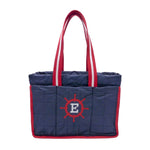 Customizable blue quilted dog bag