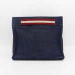 Denim cotton organizer bag with compartments and internal pockets