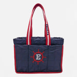 Customizable blue quilted dog bag