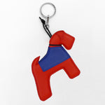 Colored leather dog keychain charm