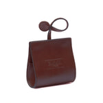 Brown leather dog waste bag holder