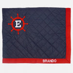 Blue waterproof quilted travel dog blanket