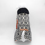 Personalized Bespoke Reversible Dog Coat/Raincoat White Cashmere Maze