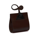 Brown leather dog waste bag holder