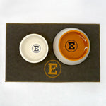 Personalized Faux Leather Dog Placemat Grey/Yellow