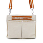 Cotton organizer bag with compartments and internal pockets