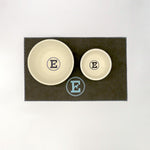 Personalized Faux Leather Dog Placemat Grey/Pale Blue