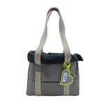 Small dog bag in grey nylon with yellow details