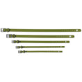 Load image into Gallery viewer, Olive green dog collars in various sizes, weather and odor resistant, featuring adjustable buckles and metal hardware.