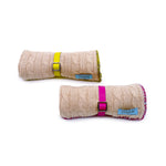 Ivory pure wool dog blanket with braided knit design