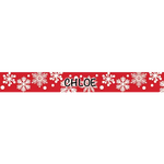Personalized Red Snowflakes Dog Collar