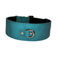 Load image into Gallery viewer, The Tiffany Collection. Gorgeous Turquoise Blue Embossed Croc Italian Leather Collar, With Our Classic Silver Hardware