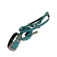 Load image into Gallery viewer, The Tiffany Collection. Gorgeous Turquoise Blue Embossed Croc Italian Leather Collar, Leash & Harness Set, With Our Custom Swarovski Crystal Hardware