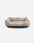 Load image into Gallery viewer, Bolster Beds Premium Chester & Lee | Classic Velvet Sleeper Dog Bed Beige