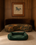 Load image into Gallery viewer, Bolster Beds Premium Chester & Lee | Classic Velvet Sleeper Dog Bed Green