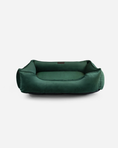 Load image into Gallery viewer, Bolster Beds Premium Chester & Lee | Classic Velvet Sleeper Dog Bed Green