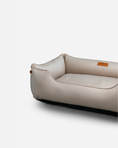 Load image into Gallery viewer, Bolster Beds Premium Chester & Lee | Classic Velvet Sleeper Dog Bed Beige