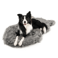 Load image into Gallery viewer, PupRug Faux Fur Orthopedic Dog Bed - Curve Charcoal Grey