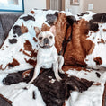 Load image into Gallery viewer, PupProtector™ Waterproof Throw Blanket - Brown Faux Cowhide