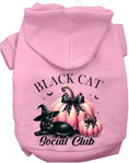 Load image into Gallery viewer, Pink and Black Cat Social Club Halloween Pet Hoodie