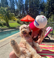 Puppies Make Me Happy Red, White & Blue | 3D Puff Snapback Hat | Gift for Dog Owner