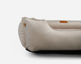 Load image into Gallery viewer, Bolster Beds Premium Chester & Lee | Classic Velvet Sleeper Dog Bed Beige