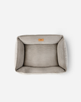Load image into Gallery viewer, Bolster Beds Premium Chester & Lee | Fancy Corduroy Sleeper Dog Bed Taupe
