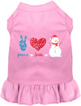 Load image into Gallery viewer, Peace, Love, and Snow Pet Dress
