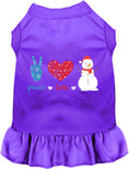 Load image into Gallery viewer, Peace, Love, and Snow Pet Dress