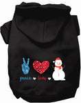Load image into Gallery viewer, Peace, Love, and Snow Pet Hoodie