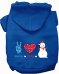 Load image into Gallery viewer, Peace, Love, and Snow Pet Hoodie