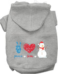 Load image into Gallery viewer, Peace, Love, and Snow Pet Hoodie