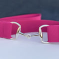 Load image into Gallery viewer, Raspberry Fizz Elastic Equestrian Belt by Southlake Paws, featuring a vibrant pink elastic band and silver metal buckle.