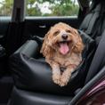 Load image into Gallery viewer, PupProtector™ Faux Leather Memory Foam Dog Car Bed - Black