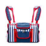 Striped Pet Carrier Bag Canvas Travel Tote with Breathable Mesh