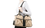 Metro Khaki Metro Couture w/  Black Leather Trim & Tassel