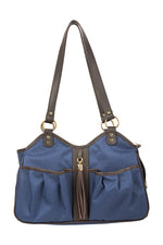 Metro Couture Navy w/Brown Leather Trim & Tassel