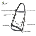Load image into Gallery viewer, ExionPro Thin Noseband Padded Hunter Bridle with Reins