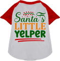 Load image into Gallery viewer, Santa's Little Yelper Pet Raglan Shirt