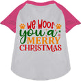 Load image into Gallery viewer, We Woof You a Merry Christmas Pet Raglan Shirt