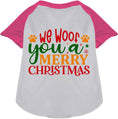 Load image into Gallery viewer, We Woof You a Merry Christmas Pet Raglan Shirt