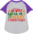 Load image into Gallery viewer, We Woof You a Merry Christmas Pet Raglan Shirt