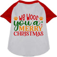 Load image into Gallery viewer, We Woof You a Merry Christmas Pet Raglan Shirt
