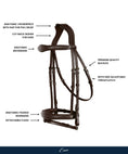 Load image into Gallery viewer, ExionPro Fancy Stitched Raised Anatomical Bridle with Rubber Reins