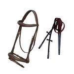 ExionPro Fancy Stitched Raised Anatomical Bridle with Rubber Reins