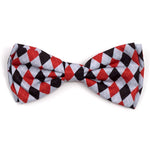 Preppy Argyle Red/Gray Bow Tie