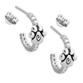 Load image into Gallery viewer, Cubic Zirconia VIP Paw Print Hoop Earrings in Sterling Silver