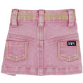Load image into Gallery viewer, Pink Jane Denim Dog Skirt with Gold Nailheads for dogs